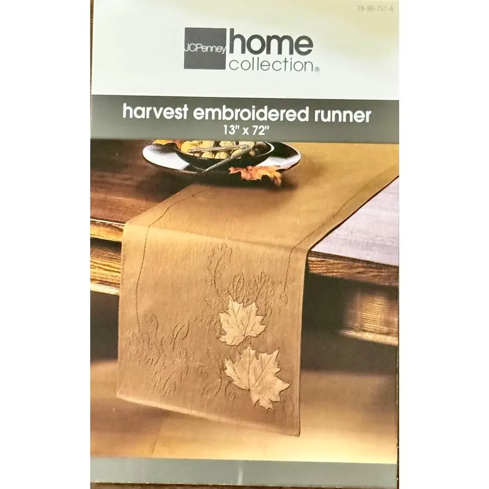 NIB Harvest Embroidered Runner 13